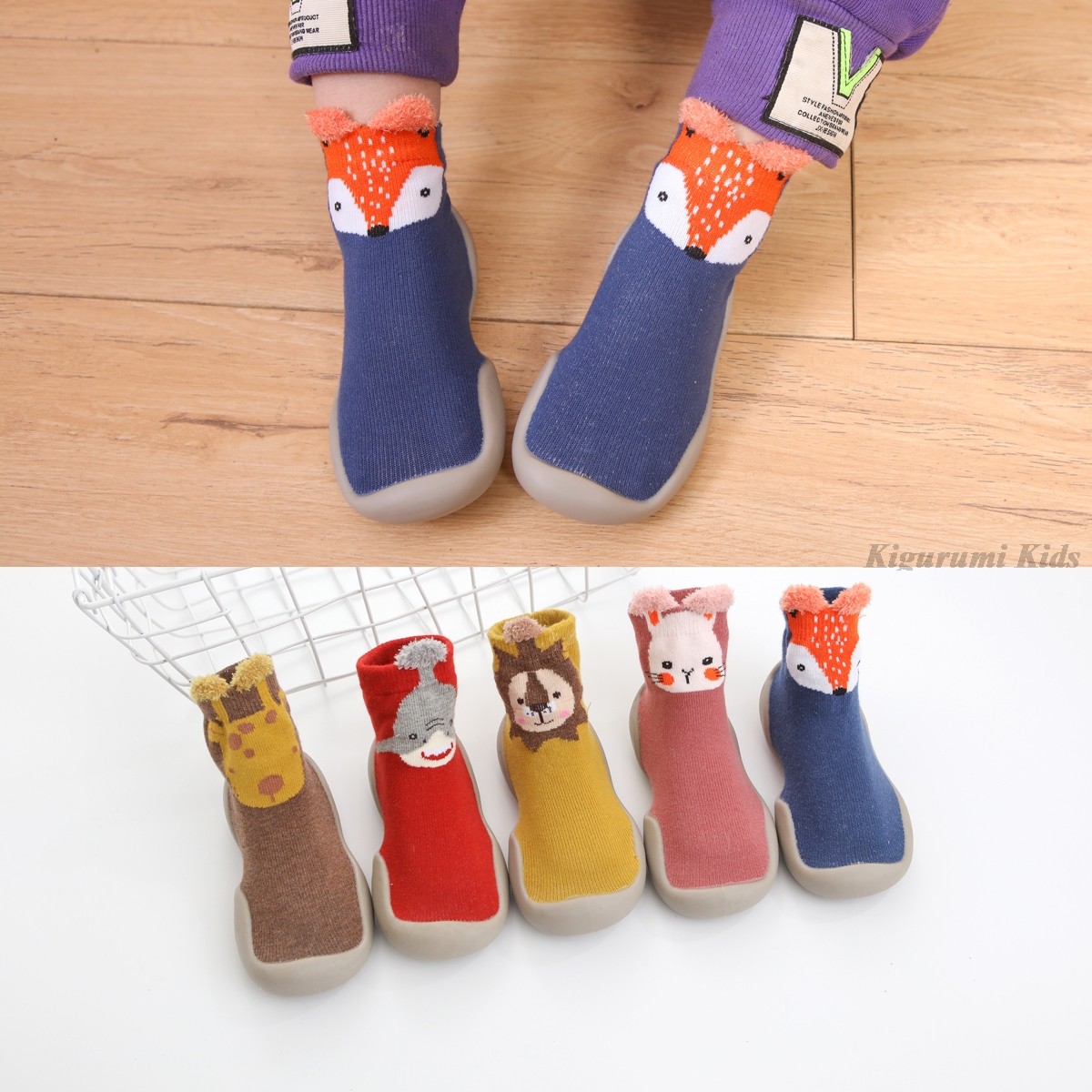 Baby First Shoes Baby Girls Newborn Knitwear Socks Warm Infant Winter Shoes Fox Rabbit Cartoon Kids Boy Casual Shoes 2021