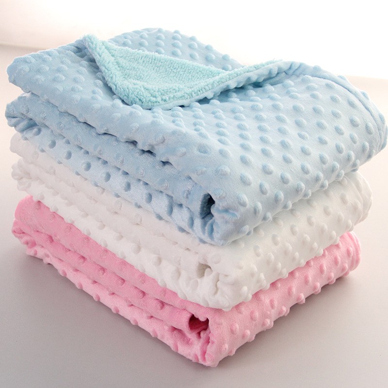 Baby Swaddling Blanket Newborn Thermal Soft Fleece Blanket Winter Solid Bedding Set Cotton Quilt Infant Bedding Swaddle Wrap