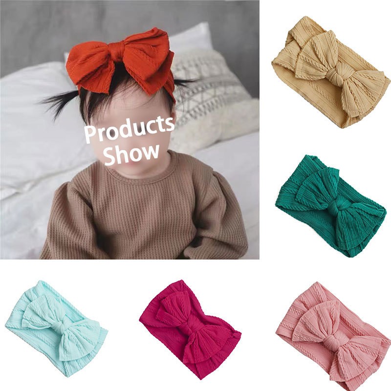 Baby Hair Band Girls Bow Elastic Headbands Turban Baby Hair Accessories Kids Headpiece 18 Colors