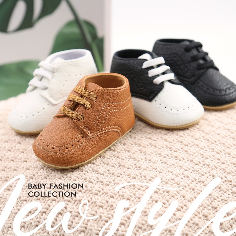 New Baby Shoes Leather Dress Shoes Toddler Boys Girls Non-slip Rubber Sole Baby First Walkers Baby Shoes Newborn Loafers