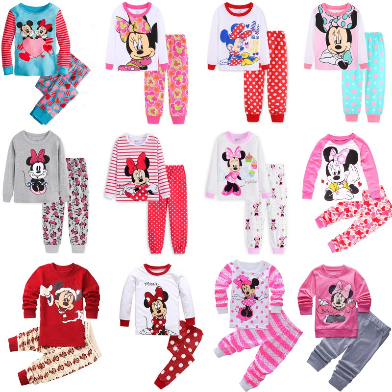 Disney Children's Clothing Set Mickey and Minnie Pajamas Autumn Set