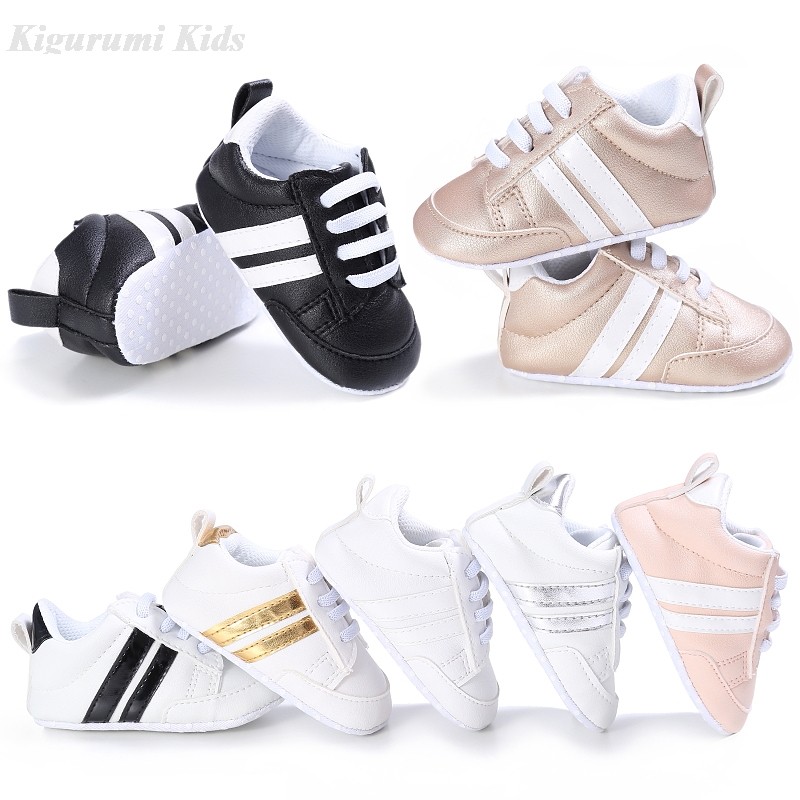 Soft Sole Leather Striped Boy Shoes Baby Girl Shoes Children Sport Running Shoes Newborn Baby First Walkers Toddler Kids Sneaker