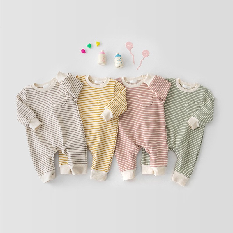 2022 Baby Cotton Soft Baby Clothes Baby Girls Boys Fashion Elegant Long Sleeve O-Neck Newborn Jumpsuit