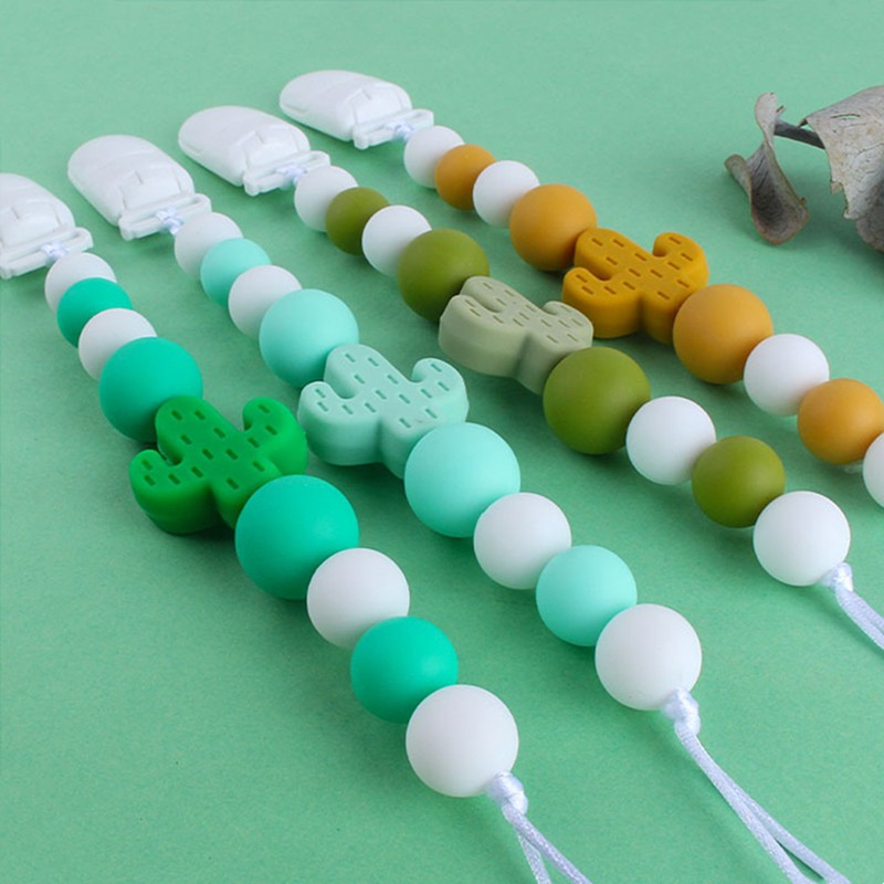 Baby Silicone Infant Toddler Doll Pacifier Soother Nipple Clip Chain Strap Baby Holder Chew Baby Safety Teether Teething