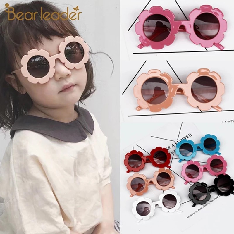 Bear Leader Children Sunglasses Accessory For Boys And Girls Flower Shape Frame Colorful Glass Cute Sunglass For Kids