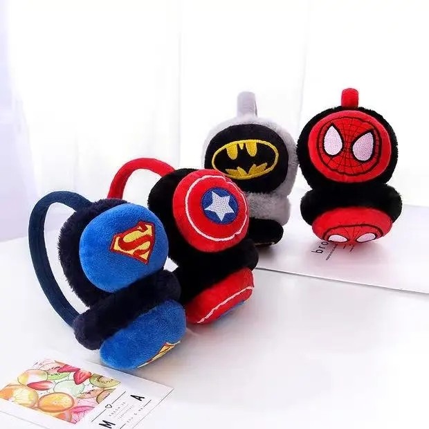 Winter Plush Earmuffs For Baby Boys Girls Cute Cartoon Warm Spider Earmuffs For Kids Over 4 Years Old