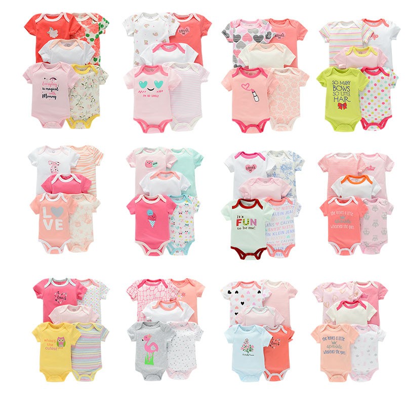 5pcs baby girl/boy bodysuit clothes for newborns high quality summer romper jumpsuits short sleeve infant girls clothes