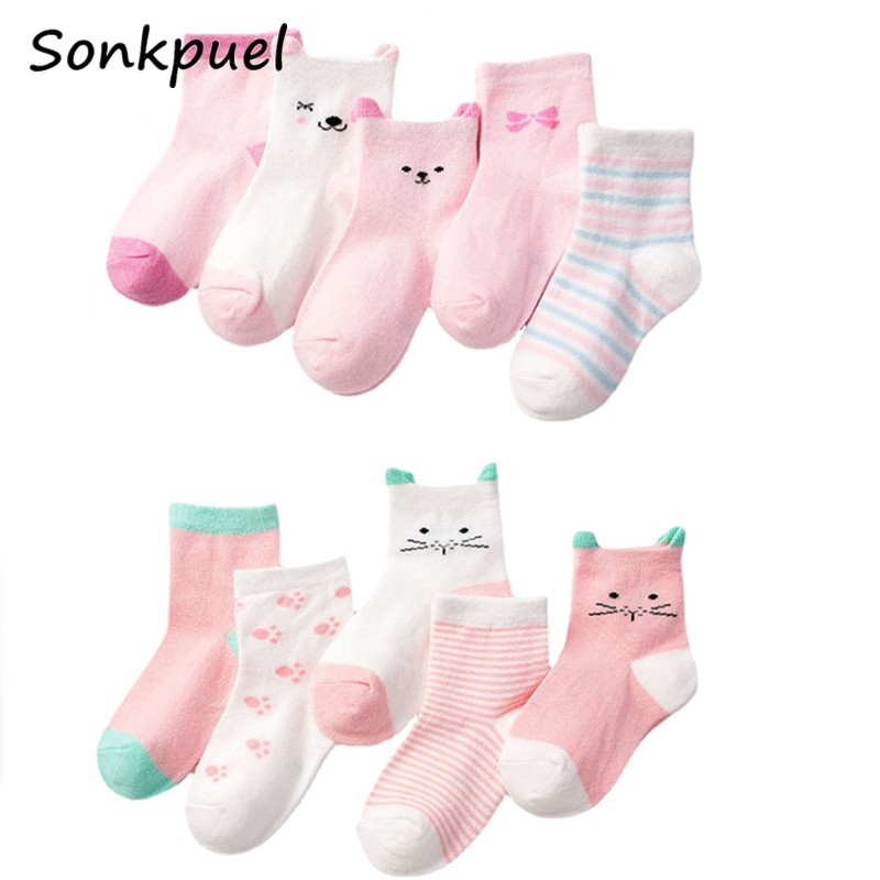 5 Pairs/Lot Baby Socks for Newborns Infant Cute Cartoon Cotton Socks Soft Summer 0-4Years Boy Girl Lovely Mesh Kids Gift CN