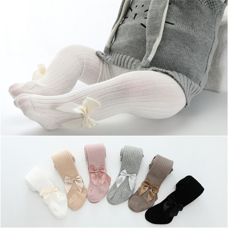 Baby Girls Pantyhose Cute Winter Clothes For Girls Bow Tie Breathable Cotton Socks Knitted Baby Socks 1-8T