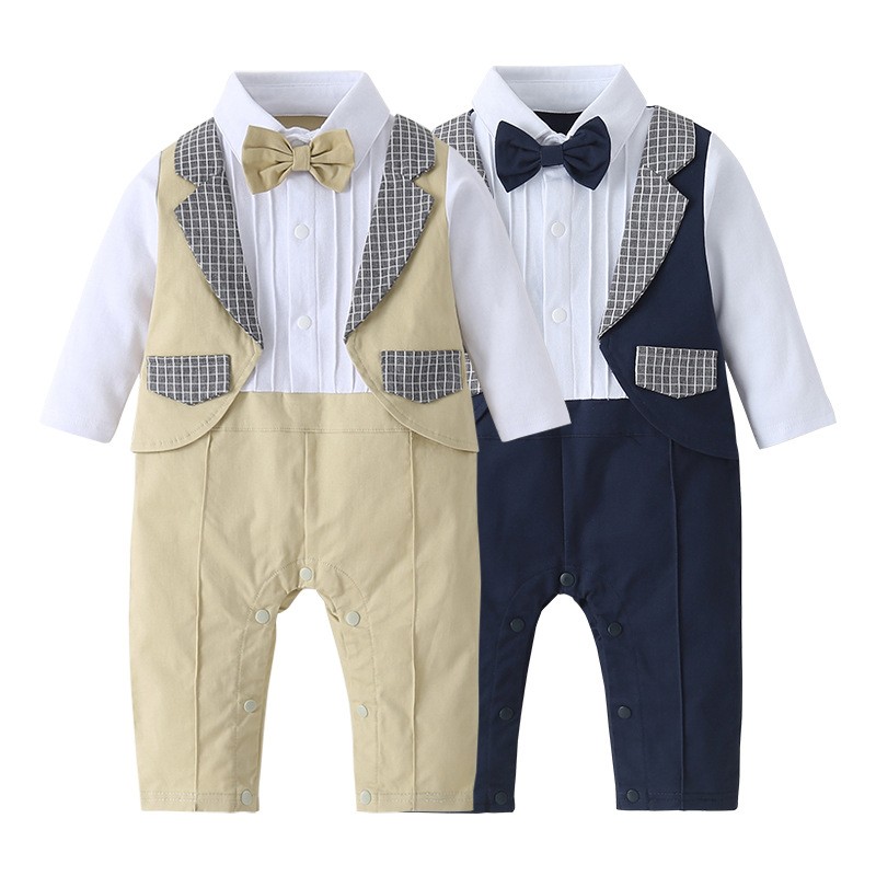 New spring and autumn boys clothes baby rompers one-piece suit children's clothing home wear