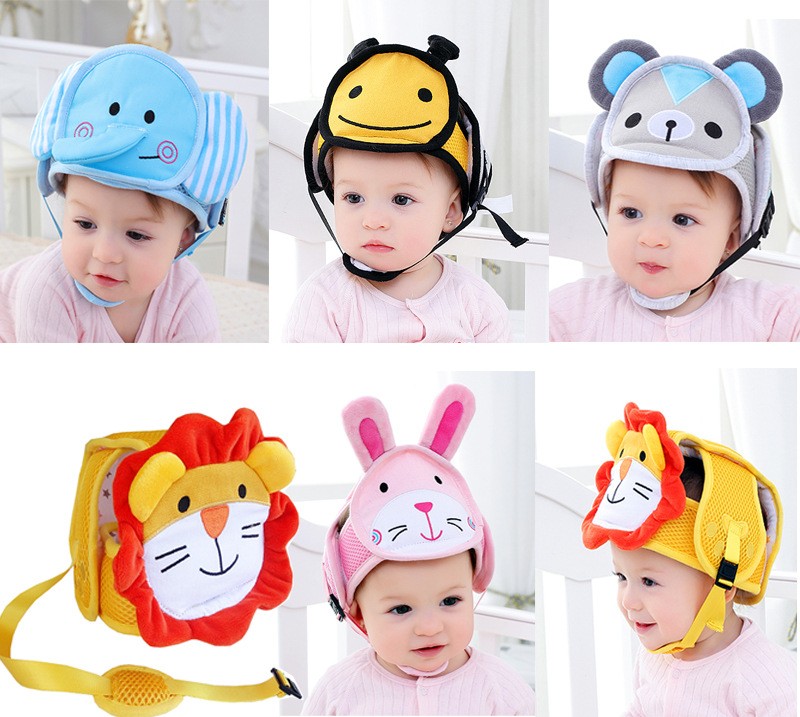 Baby Safety Helmet Anti-fall Head Protection Cover Cute Cartoon Animal Boy Girl Baby Toddler Walk Learning Anti-collision Headwear