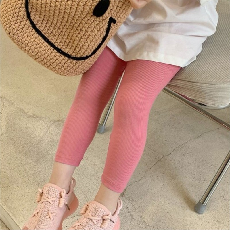 2022 Spring Girls Leggings Kids Cotton High Quality Skinny Pants Children Soft Stripe Legging Casual Girl Elastic Trousers