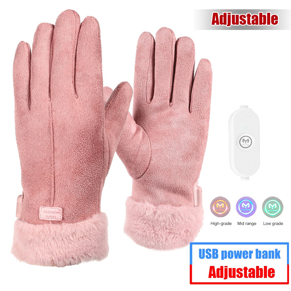 Winter Gloves Electric Heated Gloves Waterproof Windproof Trolley Warm Heating Gloves Screen USB Powered Heated Gloves Gift