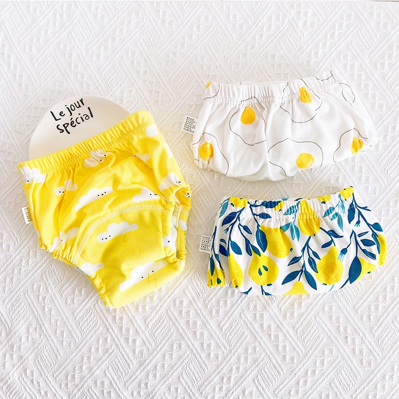 3 Pieces/Lot Baby Training Pants 6 Layers Baby Cloth Diapers Reusable Washable Cotton Elastic Waist Cloth Diaper 8-18kg Nappy