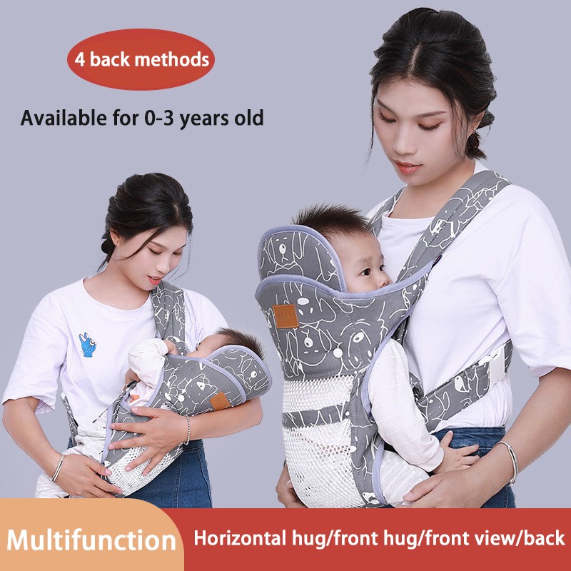 New Baby Carrier Double Shoulder Mesh Breathable Soft Multifunctional Mother Sling Wrap Baby Kangaroo Adjustable Safety Carrier