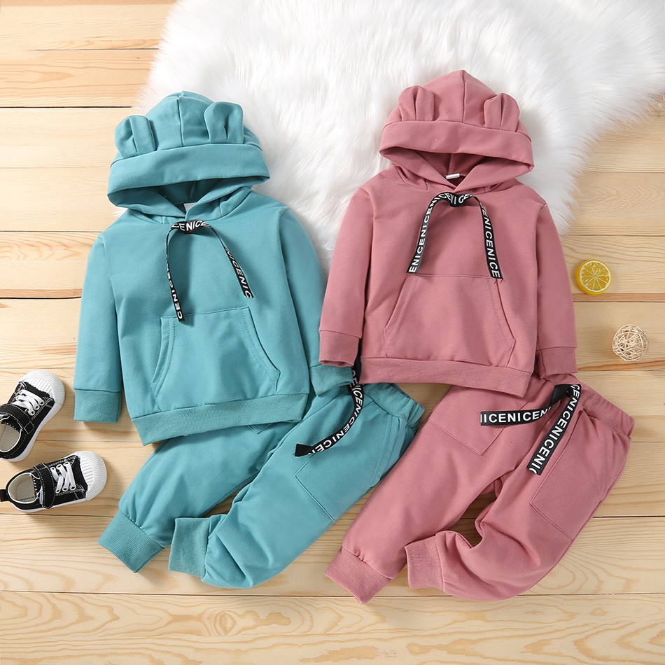 Spring Autumn Children Cotton Clothing Suit Baby Boys Girls Clothes Kids Sport Hoodies Pants 2pcs/sets Fashion Toddler Tracksuits