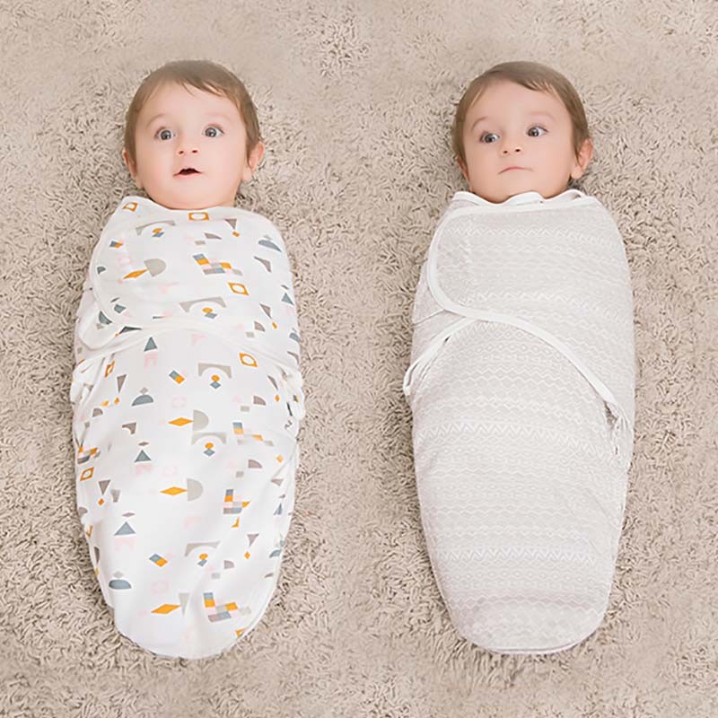 Baby Sleeping Bag, Newborn Baby Sleeping Bags Cocoon Drawstring Shell 100% Cotton 0-3 Months Ages Baby Sleeping Bag Wrapped With Blanket