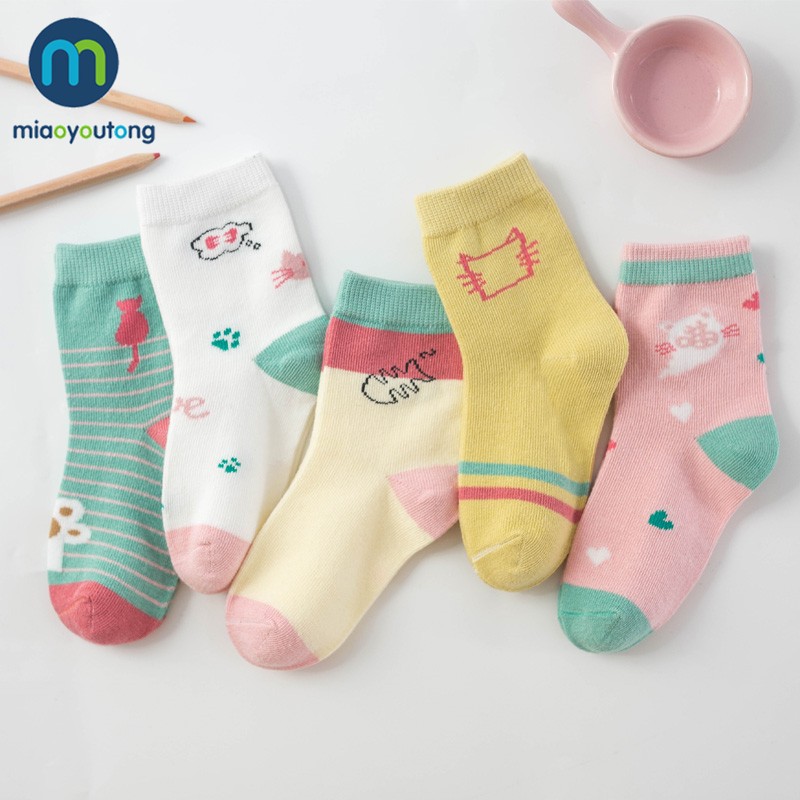 5 Pairs Warm Cotton Baby Socks High Quality Jacquard Unicorn Baby Socks Miaoyoutong Newborn Baby Socks