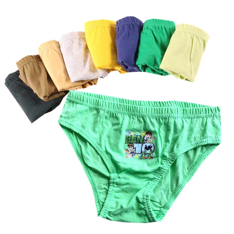 12pcs/lot pure color boys panties cotton underwear pants kids briefs clothes children pants