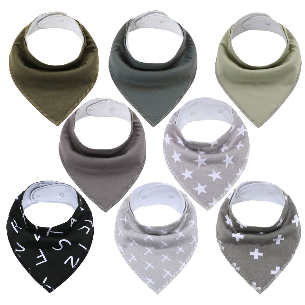 8pcs Civarua Kids Baby Bibs Newborn Baby Bandana Drool Bibs Super Soft Bandana Bibs for Boys and Girls 100% Organic Cotton Bibs