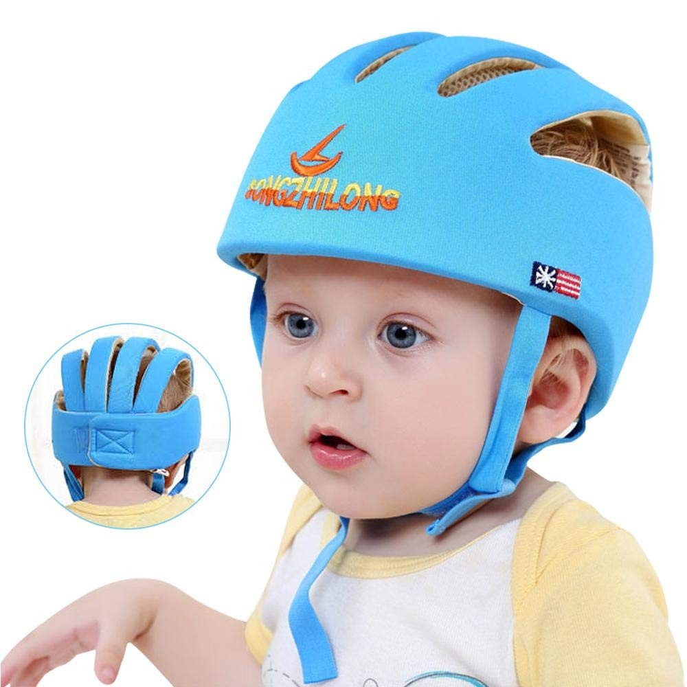 Baby Safety Protective Helmet Boys Girls Baby Hats Cotton Soft Mesh Adjustable Head Protection Children Walking Caps