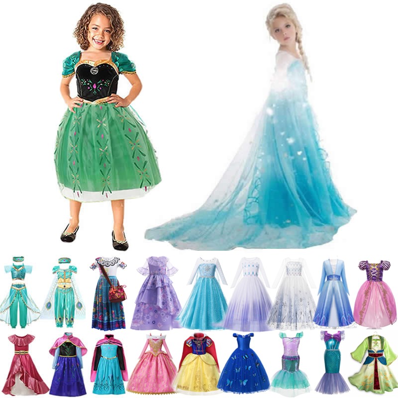 2022 Disney Princess Dress Mirabell Isabella Elsa Anna Dress Kids Party Costumes Kids Girl Clothes Kids Cosplay Outfits Encanto Frozen1/2