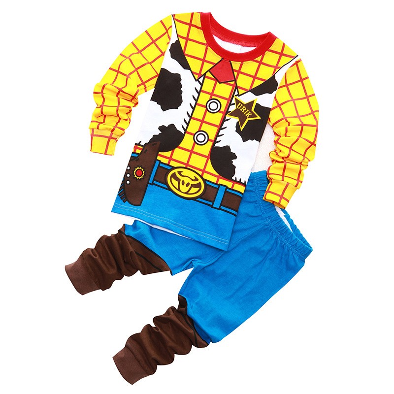 Children's Clothing Pajamas Set Toy Story 2 3 Buzz Lightyear Sets Cartoon Wood Pajamas Cotton Long Sleeve Sleepwear Christmas Gift