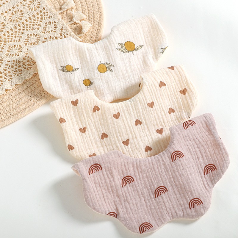 Baby Bibs 6 Layers Gauze Gauze Baby Kids Bandana Feeding Burp Cloth Soft Newborn Infant Saliva Towel Baby Girl Boy Accessories
