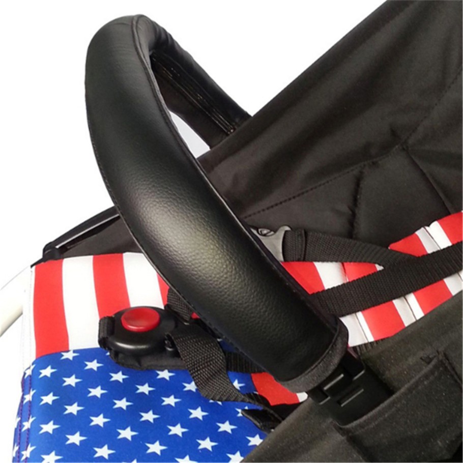 Ruiwjx - Stroller Armrests Cover, PU Leather, Water Resistant, Bar Handle, Zipper Protector, Stroller Accessories