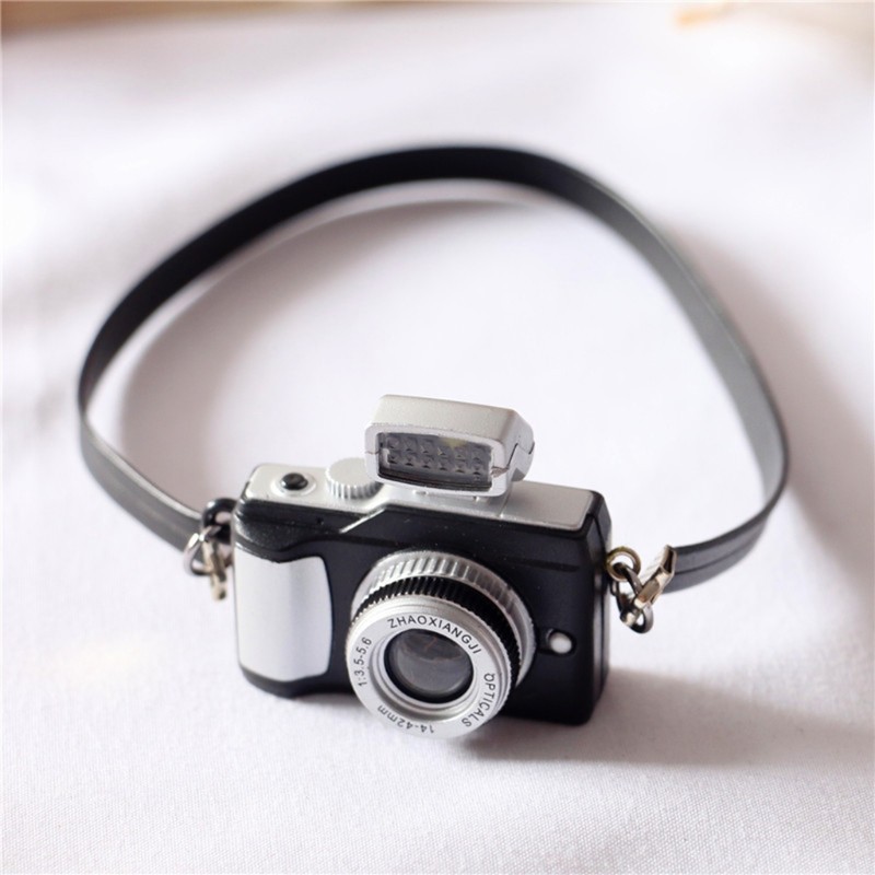 Newborn Photography Props Mini Camera Doll 1/12 Dollhouse Miniature Vintage Retro Camera Toy Baby Accessories