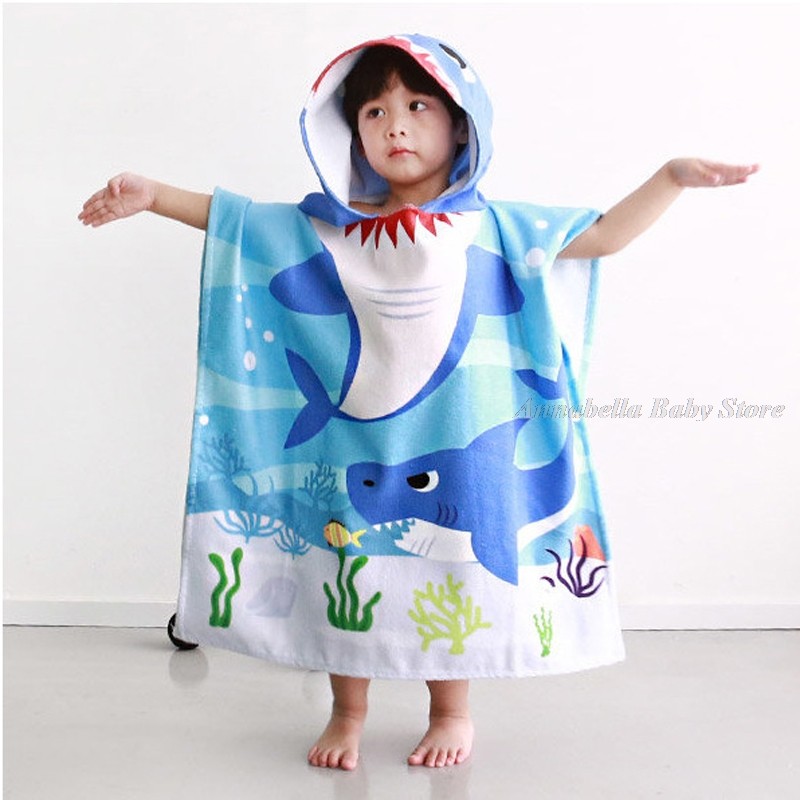 Cartoon Baby Bath Towel Microfiber Cotton Hooded Beach Towel Newborn Cape Towels Soft Poncho Kids Bathing Stuff Infant Towel