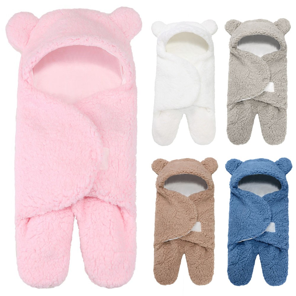 Soft Newborn Baby Wrap Blankets Baby Sleeping Bag Envelope for Newborns Sleeping Bag 100% Cotton Thicken Cocoon for 0-6 Months Baby