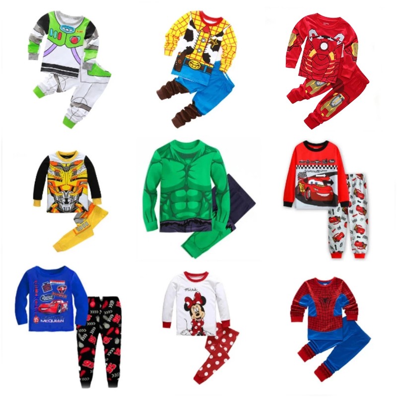 Marvel Children's Clothing Sets Boy Pajamas Kid Cartoon Toy Story Woody Bass Frozen Car Vetement Pajamas Menino Girl Sleepwear