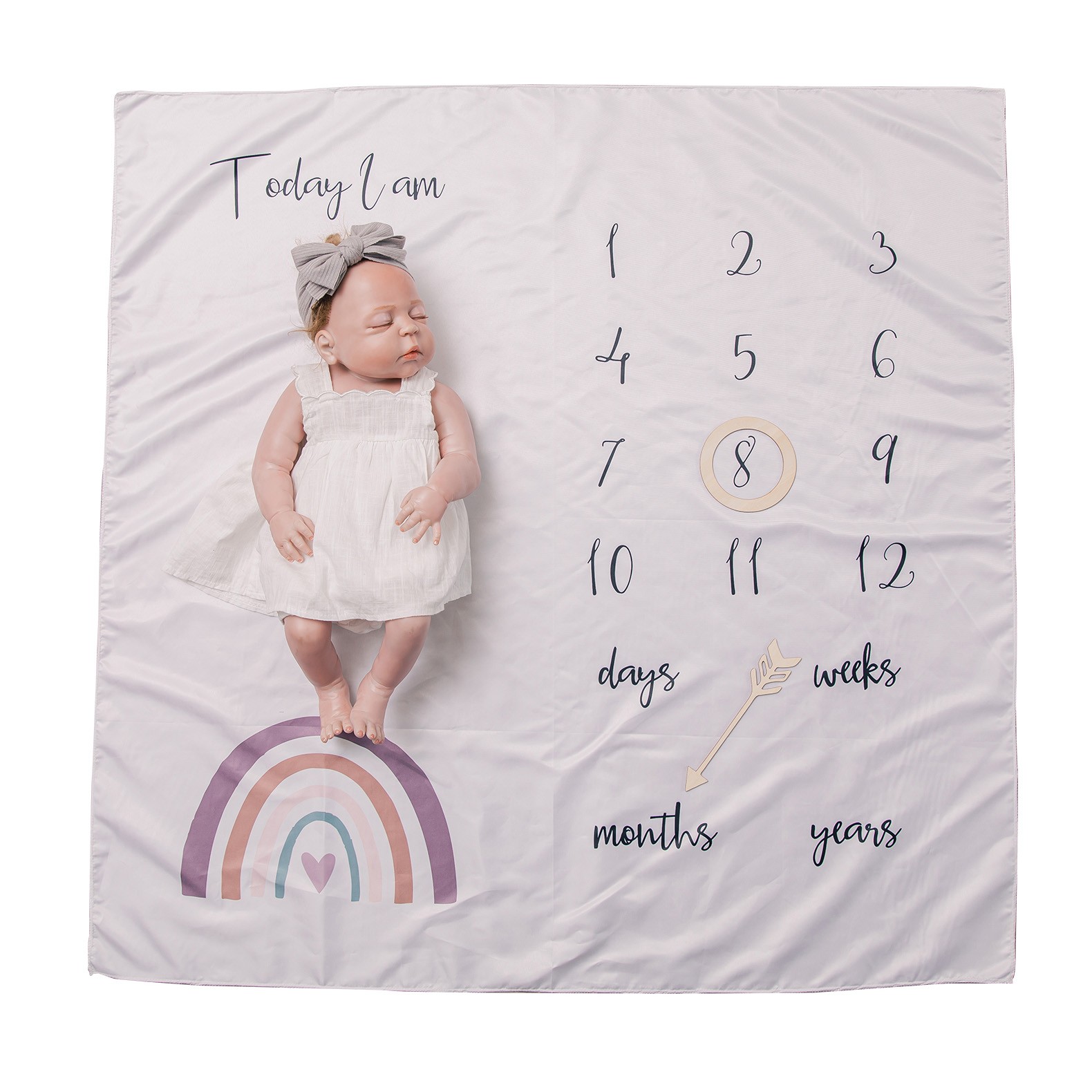 4pcs/set Newborn Flannel Baby Monthly Milestone Blanket Baby Monthly Growth Record Photography Props Creative Background Cloth