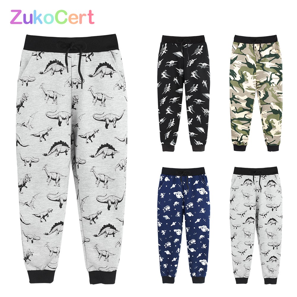 2-10 Years Boys Cotton Pants Dinosaur Print Casual Sweatpants Jogging Enfant Kids Baby Pants Long Trousers Sweatpants