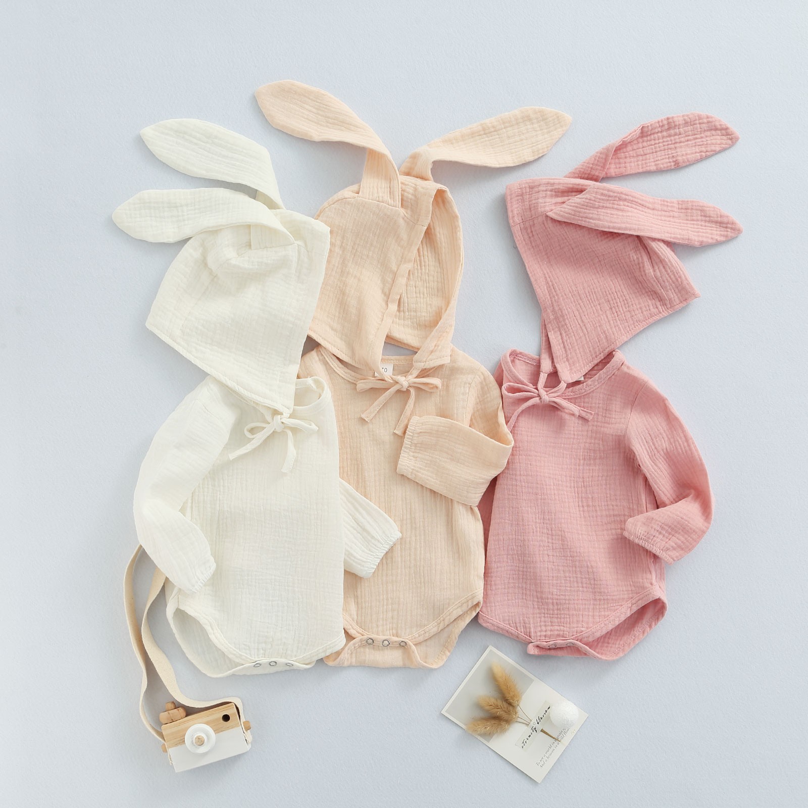 Ma & Baby 3-24M Newborn Infant Baby Boys Girls Bunny Romper Long Sleeve Jumpsuit Long Ear Hat Autumn Spring Easter Clothes D84