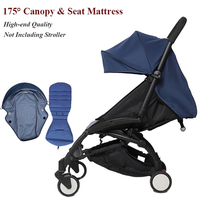 175 Degree Stroller Accessories Hood and Mattress Set for Babyzen Yoyo Canopy Cover Seat Cushion Fit Yuya Stroller Sunshade Original Fabric