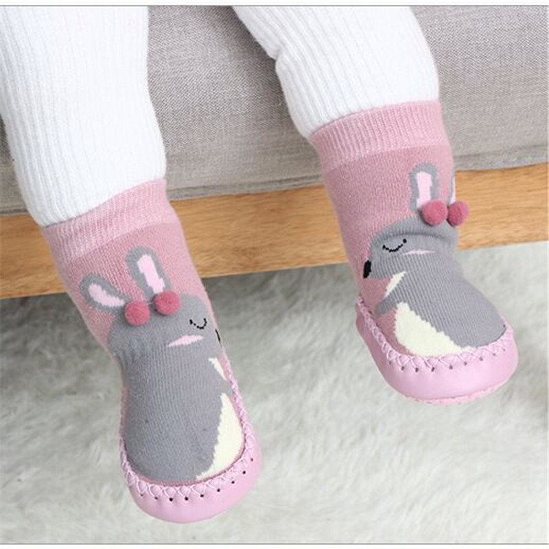 baby indoor sock shoes newborn baby socks winter thick terry cotton baby girl sock with rubber soles infant animal funny sock