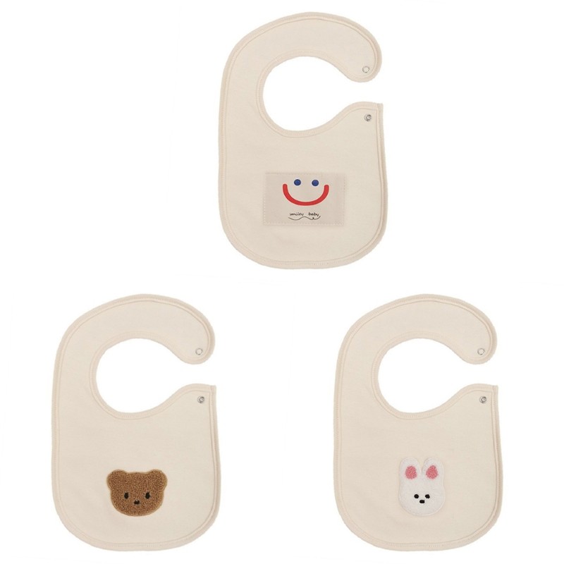 Soft Baby Bib Lovely Bear Neck Baby Saliva Bibs for Boys and Girls Absorbent