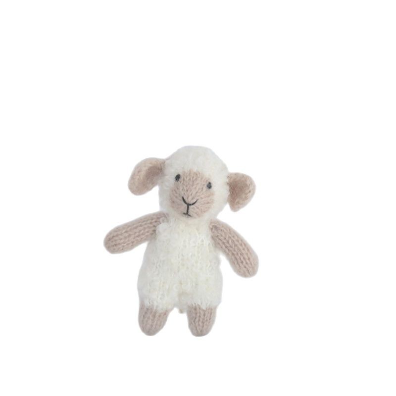 Newborn Photography Accessories Crochet Sheep Toy Amigurumi Sheep Knit Moahir Stuffed Animals Photo Studio Accessories