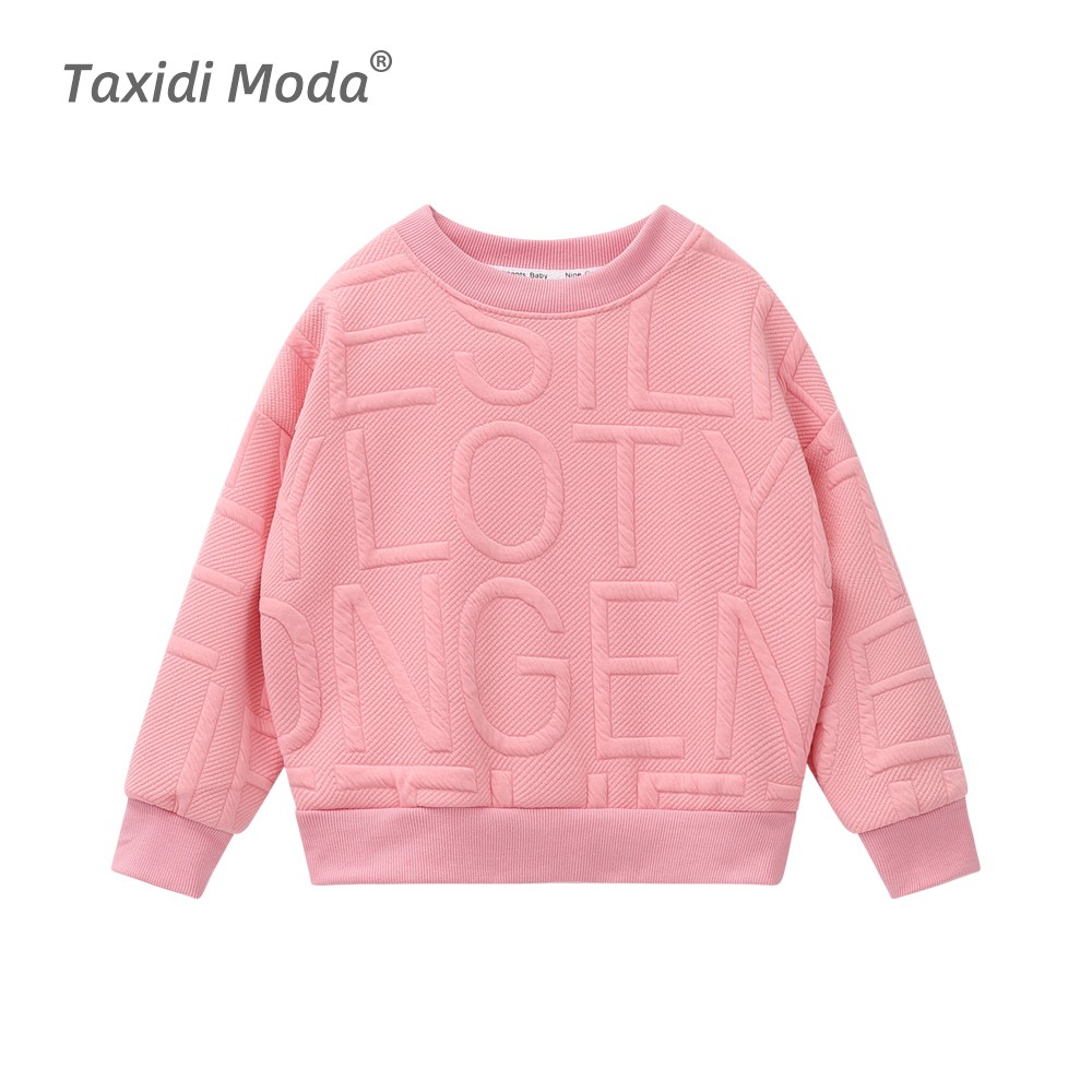 Taxidi Moda Spring 2022 Cotton Pink Baby Girls Clothes Cute Clothes For Kids Baby Fashion Pullover 2134