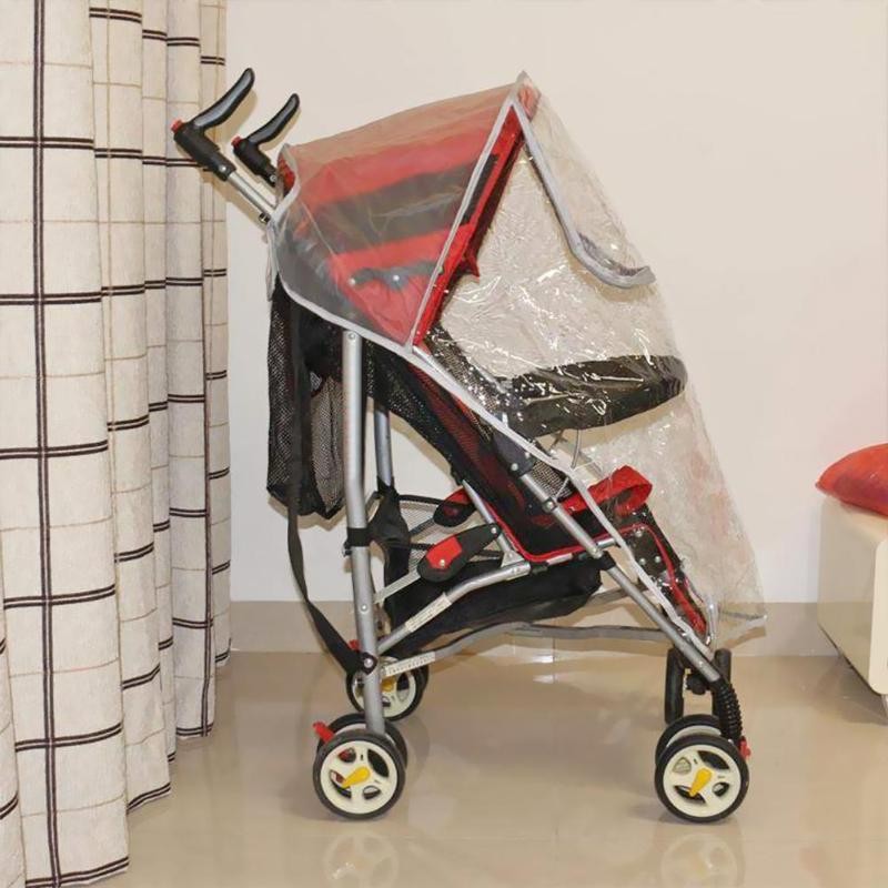 Stroller Accessories Transparent Rain Cover Fashionable Large Stroller Zipper Raincoat Dust Shield Necessary Baby Outdoor Supplies