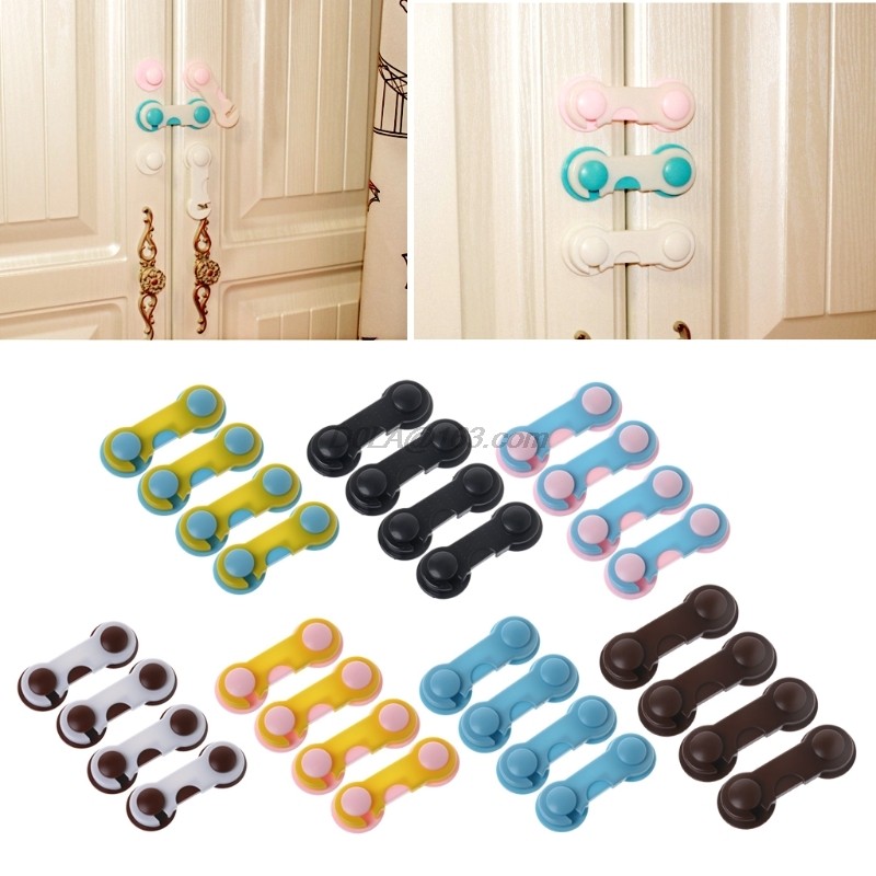 4pcs Wardrobe Drawers Baby Doors Child Children Protection Safety Plastic Lock Kids Security Products