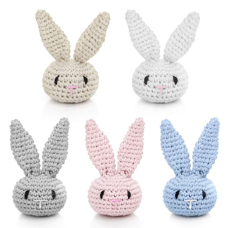 2020 New Handmade Crochet Cotton Rabbit DIY Baby Pacifier Chain Infant Accessories Teether 95AE