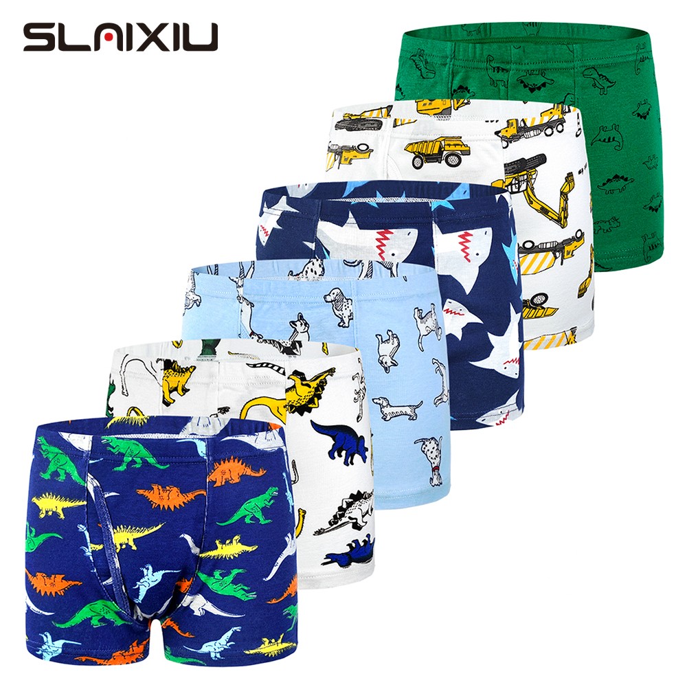 6-Pack Shorts Boys Underwear Kids Boxer Panties For 2-10 Years Soft Organic Cotton Teenager Children Shorts Baby Underwear