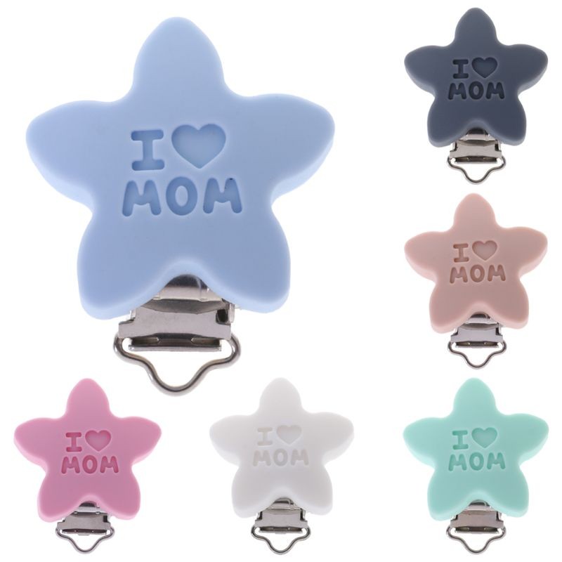 Baby Pacifier Clip Soother Teether Star Shape Silicone Safe Holder Saliva Towel Support Anti Fall Clips Cute Newborn Infant Feeding