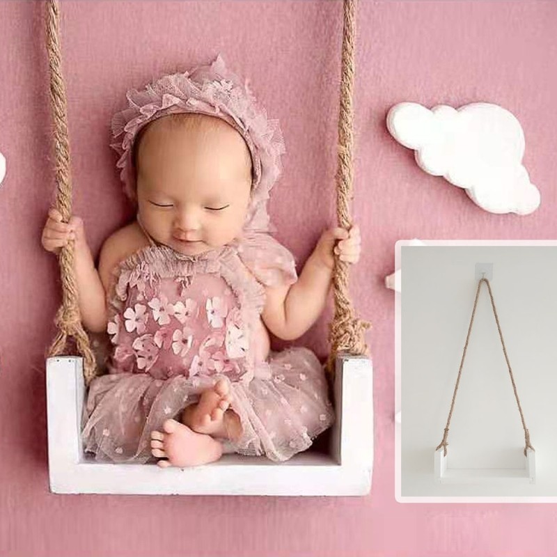 Newborn Photography Props Photo Swing Seats With Beautiful Flower Vine Baby Photo Studio Shoot Photo Studio Equipment
