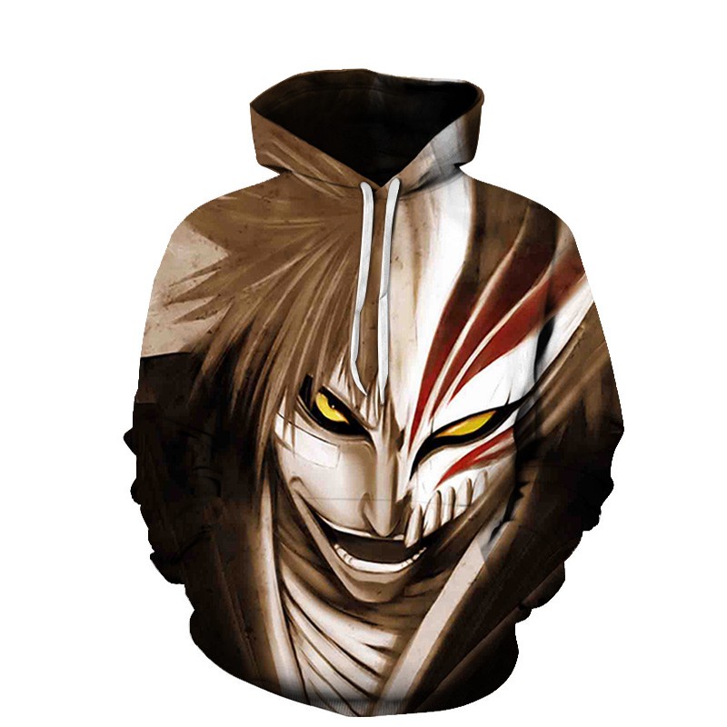 Bleach Anime 3D Print Men Sweatshirts Casual Fashion Sweatshirts Autumn Warm Hooded Pullover Women New Pullover Hooded Sweatshirt