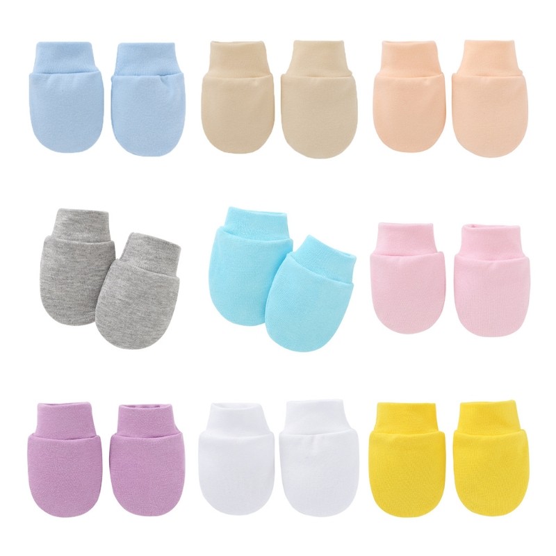 Baby Anti-Scratching Soft Cotton Gloves Newborn Face Protection Scratching Gloves