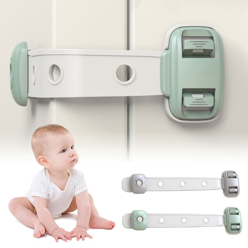 Child Safety Cabinet Lock Adjustable Anti Pinch Hand Drawer Refrige Locks Multifunction Kids Closet Toilet Fridge Lock